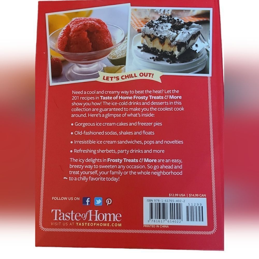 Taste Of Home Cookbook Frosty Treats and More 208 Pages Hardbound - Picture 7 of 9